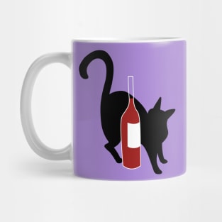 Red Wine & Black Cat Mug